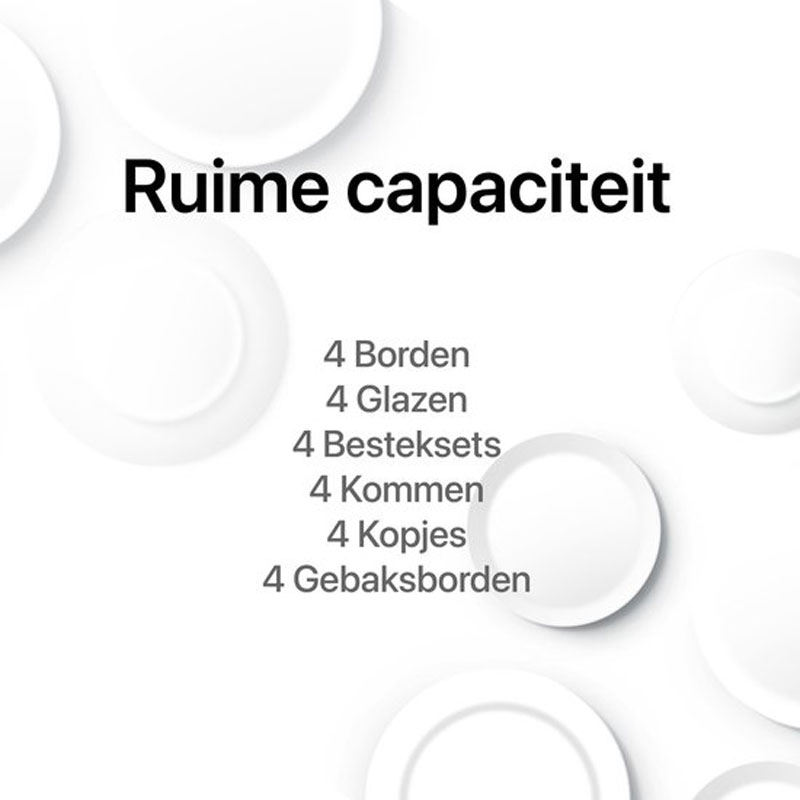 Amenzo® - Mini Vaatwasser - Inclusief App - Energielabel A - 900 Watt - 5 Programma's - Wit - Afwasmachine - Met Waterreservoir
