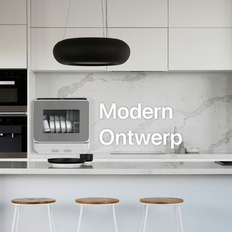 Amenzo® - Mini Vaatwasser - Inclusief App - Energielabel A - 900 Watt - 5 Programma's - Wit - Afwasmachine - Met Waterreservoir