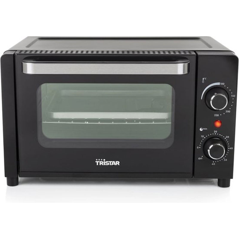 Camping Oven Tristar OV-3615 - Oven 10 Liter - 800 watt - Vrijstaande kleine oven met accessoires - Regelbare thermostaat: 100⁰ tot 230⁰ - Geschikt voor camping - Inclusief bakplaat, grillrooster en handvat - Zwart