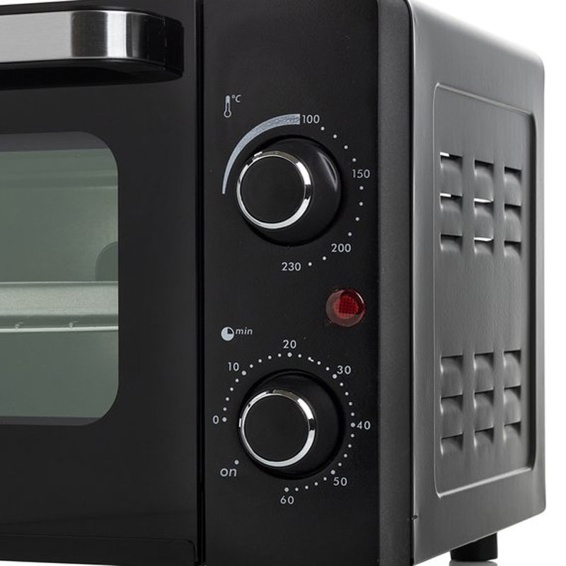 Camping Oven Tristar OV-3615 - Oven 10 Liter - 800 watt - Vrijstaande kleine oven met accessoires - Regelbare thermostaat: 100⁰ tot 230⁰ - Geschikt voor camping - Inclusief bakplaat, grillrooster en handvat - Zwart