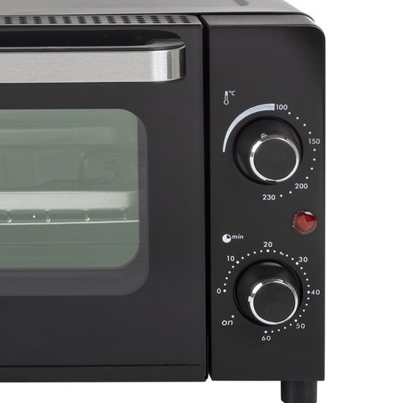 Camping Oven Tristar OV-3615 - Oven 10 Liter - 800 watt - Vrijstaande kleine oven met accessoires - Regelbare thermostaat: 100⁰ tot 230⁰ - Geschikt voor camping - Inclusief bakplaat, grillrooster en handvat - Zwart
