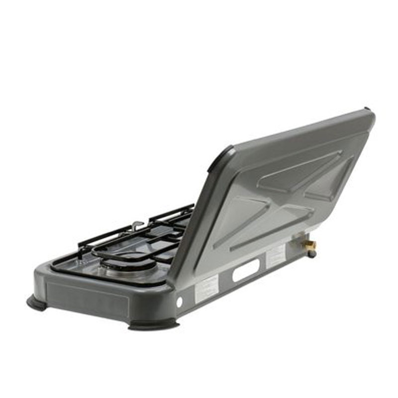 Gimeg Camping Kooktoestel 3-Pits Grijs - Krachtige branders - Elektronische batterijontsteking - Antislipvoetjes