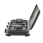 Gimeg Camping Kooktoestel 3-Pits Grijs - Krachtige branders - Elektronische batterijontsteking - Antislipvoetjes