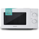 HEINRICHS HMW 8845 W, compacte magnetron, 20 l inhoud, 5 standen, incl. timer, ontdooifunctie, binnenverlichting, 360° draaiplateau, twee draaiknoppen, wit, 700 W vermogen