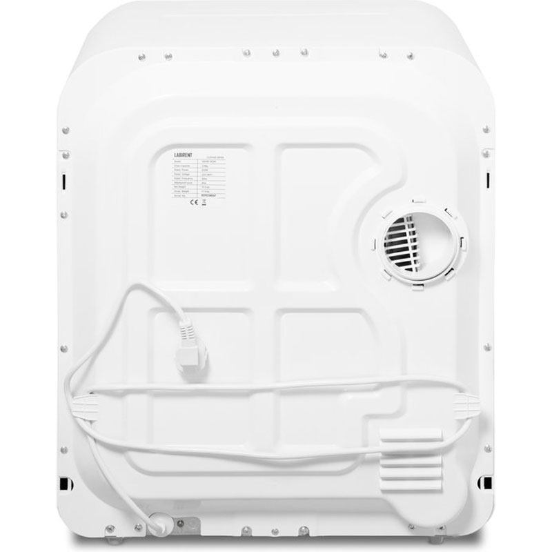 Labirent GDZ40-302M - Mini Wasdroger - 3 Kg Laadvermogen - Luchtafvoerdroger - Kleine Vrijstaande Droger - Wit/Zwart