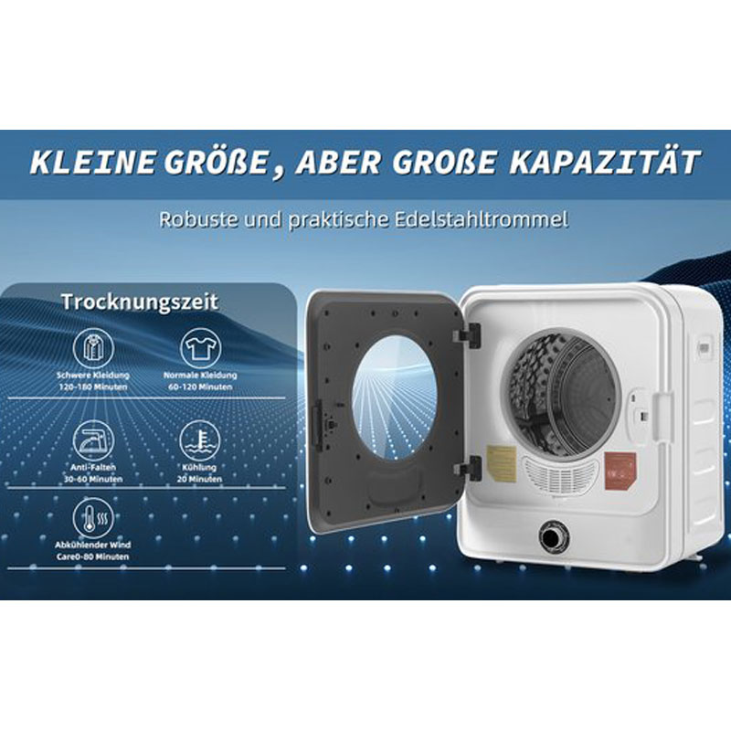 Merax Mini Droger 3KG - Wasdroger met Wandmontage - Luchtafvoerdroger - Wit