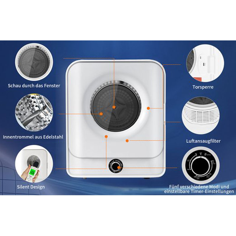 Merax Mini Droger 3KG - Wasdroger met Wandmontage - Luchtafvoerdroger - Wit