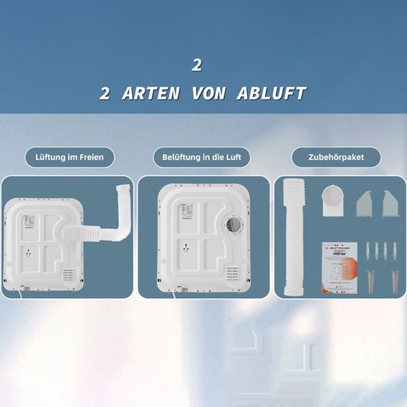 Merax Mini Droger 3KG - Wasdroger met Wandmontage - Luchtafvoerdroger - Wit