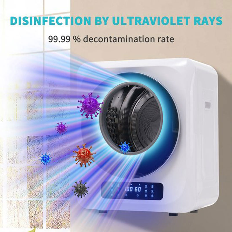 Merax Mini Wasdroger met Wandmontage - Droger tot 4 kg Capaciteit - 6 Programma's - Energieklasse C - Wit