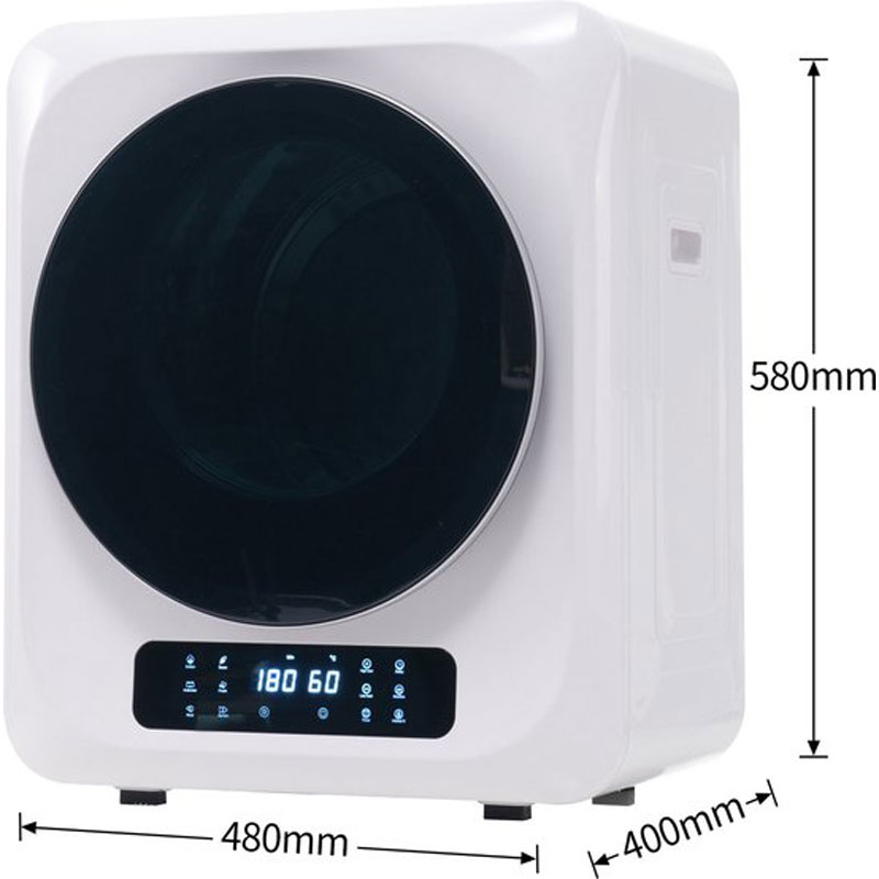 Merax Mini Wasdroger met Wandmontage - Droger tot 4 kg Capaciteit - 6 Programma's - Energieklasse C - Wit