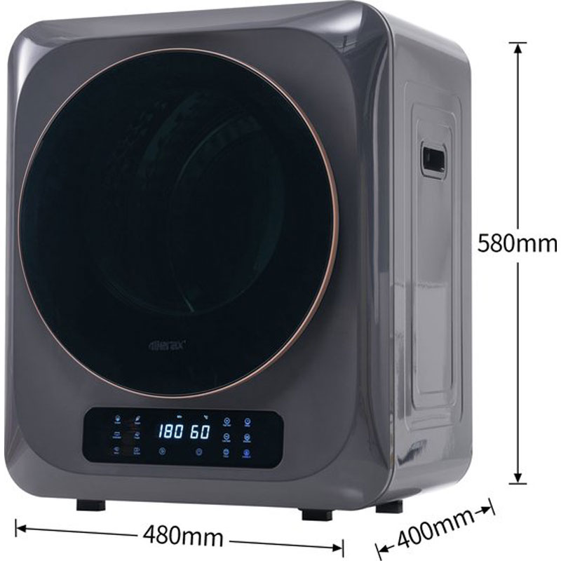 Merax Mini Wasdroger met Wandmontage - Droger tot 4 kg Capaciteit - Energieklasse C - Grijs