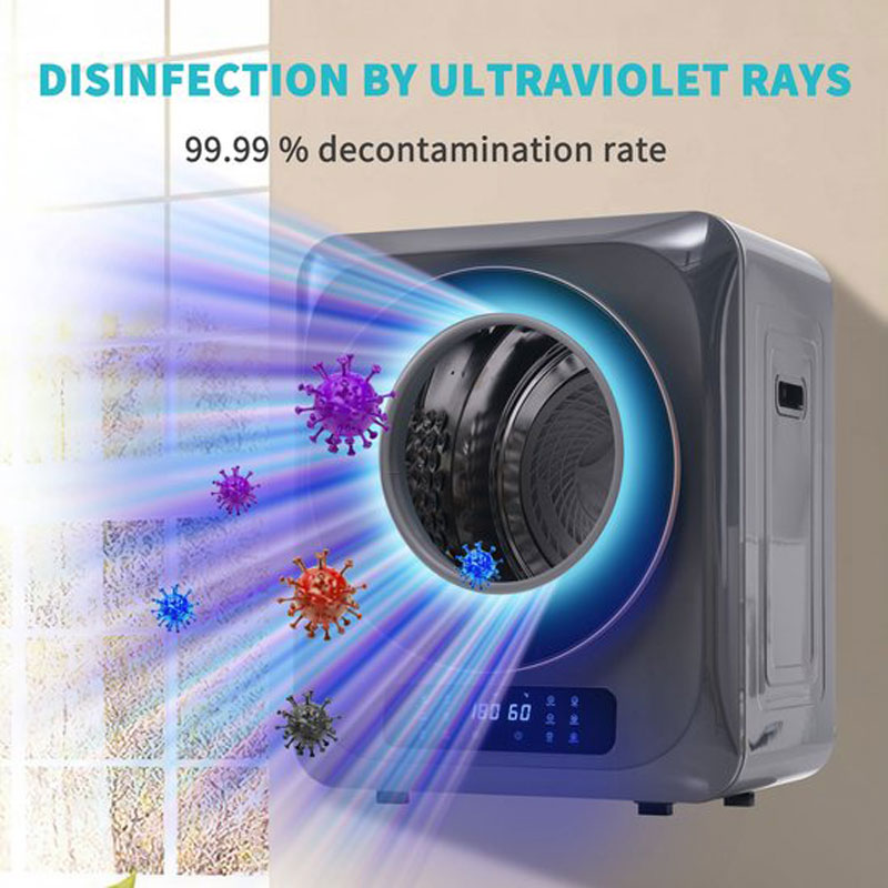 Merax Mini Wasdroger met Wandmontage - Droger tot 4 kg Capaciteit - Energieklasse C - Grijs