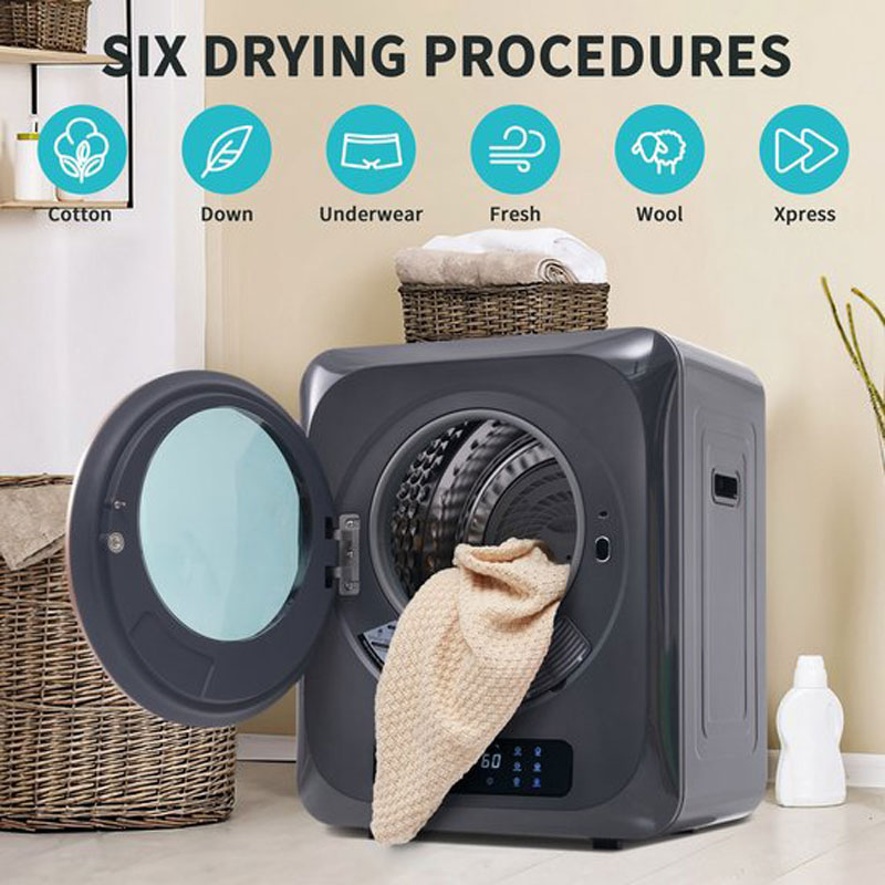 Merax Mini Wasdroger met Wandmontage - Droger tot 4 kg Capaciteit - Energieklasse C - Grijs