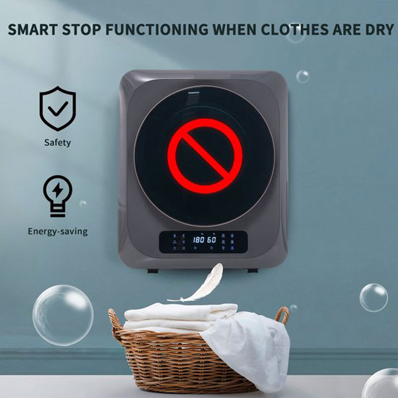 Merax Mini Wasdroger met Wandmontage - Droger tot 4 kg Capaciteit - Energieklasse C - Grijs