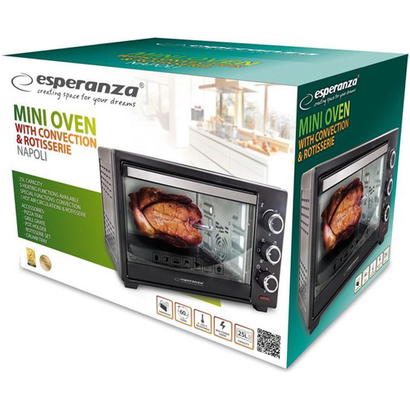 Mini Electric Oven Esperanza EKO006 1600 W