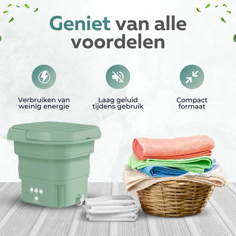 Mini wasmachine - Met Droogrek - Camping wasmachine - Opvouwbare wasmachine - Handwasmachine - Fruitwasser - Kampeer wasmachine - Wasdroger