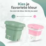 Mini wasmachine - Met Droogrek - Camping wasmachine - Opvouwbare wasmachine - Handwasmachine - Fruitwasser - Kampeer wasmachine - Wasdroger