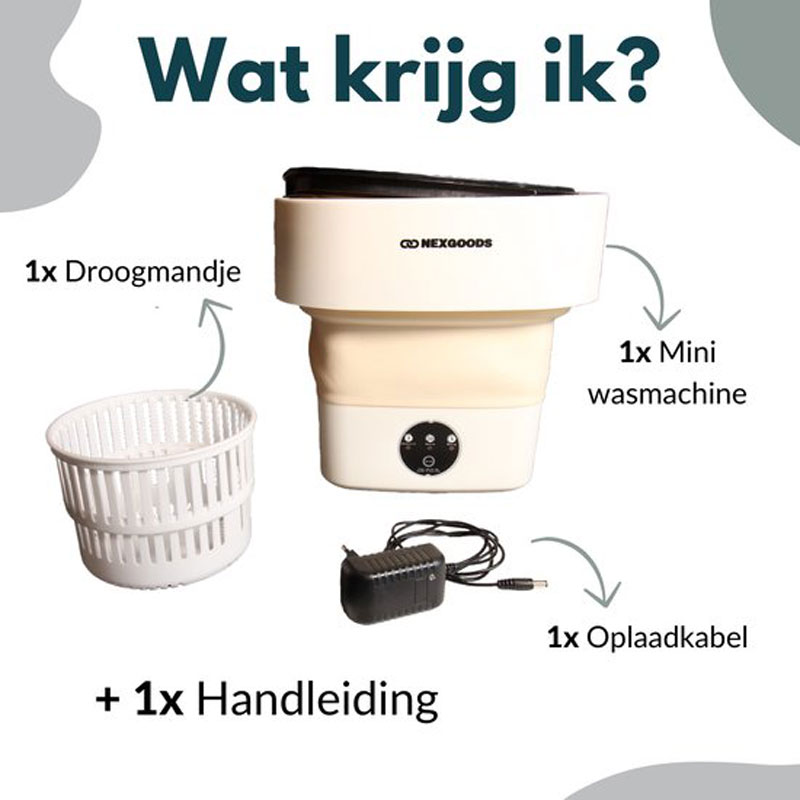 NexGoods Mini Wasmachine - Camping wasmachine - Opvouwbaar - Wasmachine - Compact
