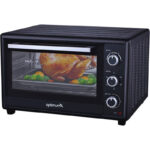 OptimumX Vrijstaande Ovens, 60 Liter Mini Oven – Convectie Oventje - Hetelucht - Draaispit - Timer - Zwart - 2200 Watt