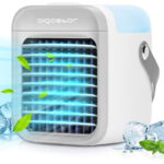 Aigostar Draagbare Aircooler - Mobiele Mini Airco - Draadloze Luchtkoeler met water tank - Luchtbevochtiger functie - USB Aircooler - mist ventilator - Tafelventilator