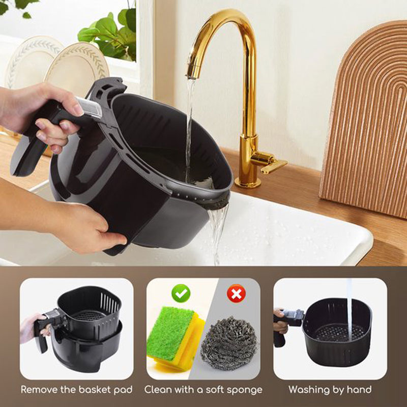 Aigostar Hayden 30PYC - Airfryer - Hetelucht Friteuse - 360 snelle warmtecirculatie - Compact - 3.5L - 1500W - Zwart