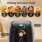 Aigostar Hayden 30PYC - Airfryer - Hetelucht Friteuse - 360 snelle warmtecirculatie - Compact - 3.5L - 1500W - Zwart