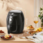 Aigostar Hayden 30PYC - Airfryer - Hetelucht Friteuse - 360 snelle warmtecirculatie - Compact - 3.5L - 1500W - Zwart