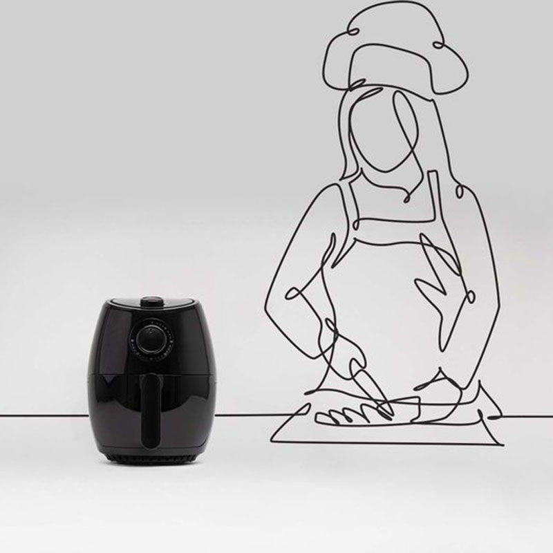 BluMill Mini Airfryer - Compacte Heteluchtfriteuse - Airfyer 2 Personen - 1000W - 2L