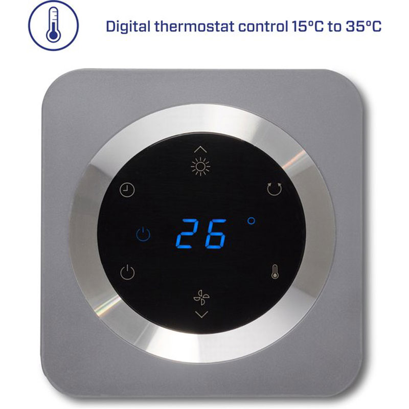 Clean Air Optima® CA-904G - 2in1 Design Ventilator Elektrische Kachel - Verwarmen en Koelen - Stoffilter - Draaicirkel (oscillatie): 80º - Digitale thermostaat instelbaar 15-35°C