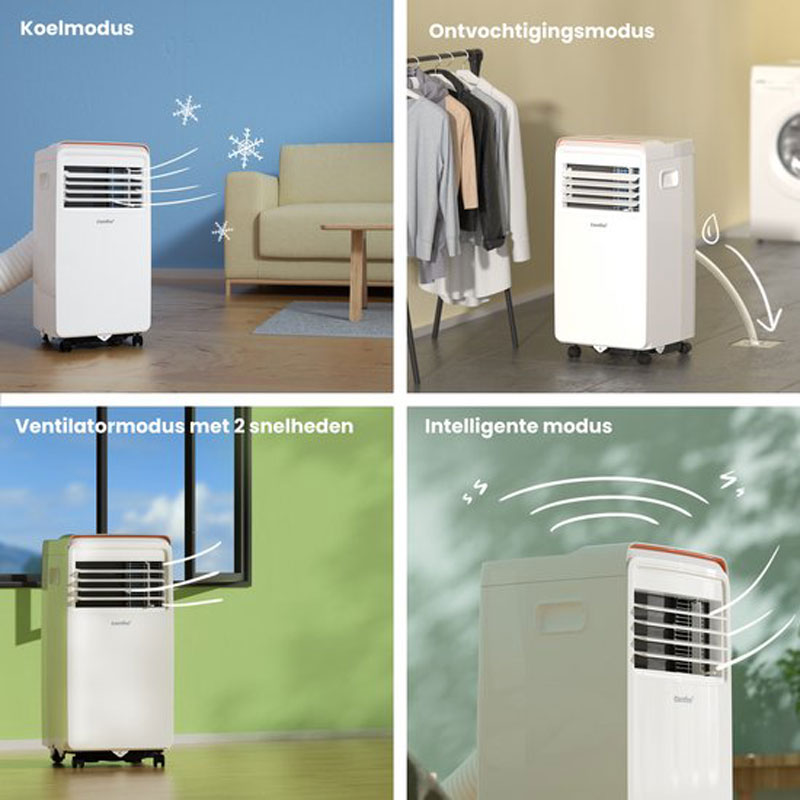 Comfee Mini Airconditioning met Mobiele APP - Geschikt voor Ontvochtiging - 9000 BTU - Geschikt voor Ruimtes tot 88m - Airconditioning Raamafdichting - HEPA-filter - Natuurlijk Koelmiddel - Geen Verwarmfunctie