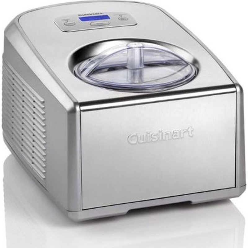 Cuisinart Ice Cream & Gelato Professional Ice Cream Machine ICE100E - 2 Mixing Paddles - Professional Compressor - 1.5 Liter - Silver Gray