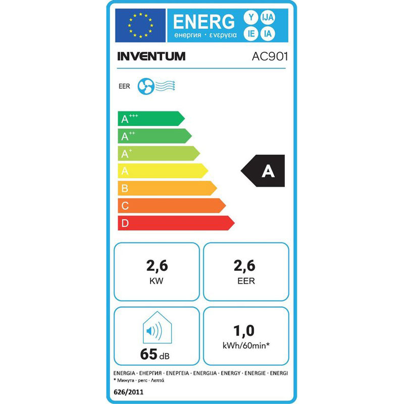 Inventum AC901 - Mobiele airconditioner - Airco - 3-in-1 functie - Afstandsbediening - Tot 80 m - 9000 BTU - Afdichtingskit - Wit