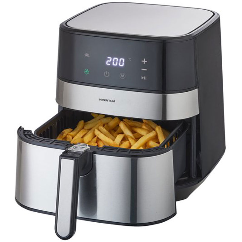 Inventum GF500HLD Airfryer - Hetelucht friteuse - 5 liter - 80 tot 200 C - 1700 watt - Zwart RVS