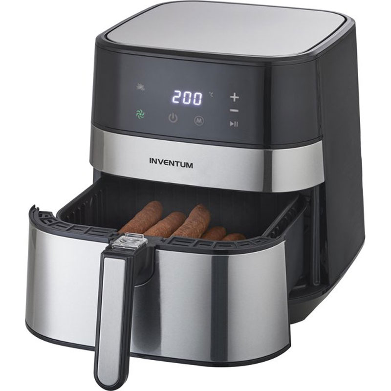 Inventum GF500HLD Airfryer - Hetelucht friteuse - 5 liter - 80 tot 200 C - 1700 watt - Zwart RVS
