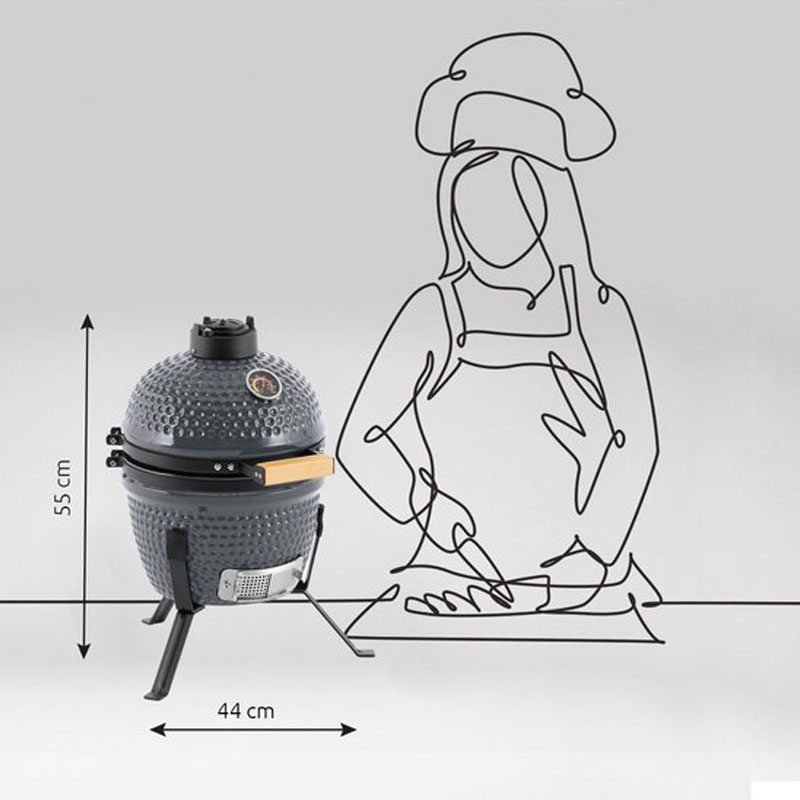 Kamado BBQ Egg - Kamado 13 Inch - Houtskoolbarbecues - Grijs - Ø 27cm