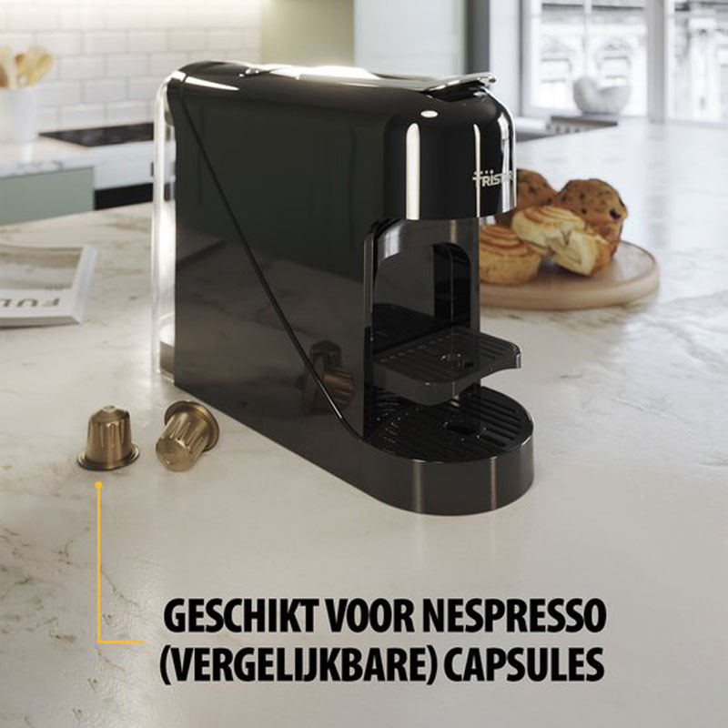 Koffiecupmachine Tristar CM-2300 - Compacte koffiemachine met ruime watertank - Capsule koffiezetapparaat - Geschikt voor camping gebruik - Zwart