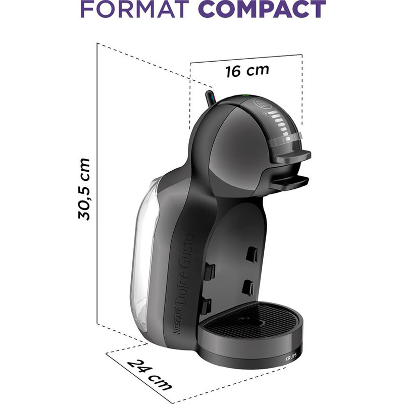 Krups NESCAFÉ Dolce Gusto Mini Me Zwart KP1238 - Koffiecupmachine - Antraciet