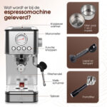 LunaSea's Pistonmachine - Espressomachine - Koffiezetapparaat - Koffiemachine - Modern design - Klein formaat