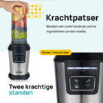De MOA MB10B Blender To Go is perfect voor een drukke levensstijl. Met een krachtige 800 Watt motor en zes roestvrijstalen mesjes blend je moeiteloos harde en zachte ingrediënten. De duurzame Tritan bekers van 600 ml met anti-lek dop zijn ideaal voor onderweg. Veiligheid en gebruiksgemak staan centraal, met anti-slip voetjes en vaatwasserbestendige onderdelen. Deze blender is de ideale keuze voor gezonde drankjes, zowel thuis als onderweg.