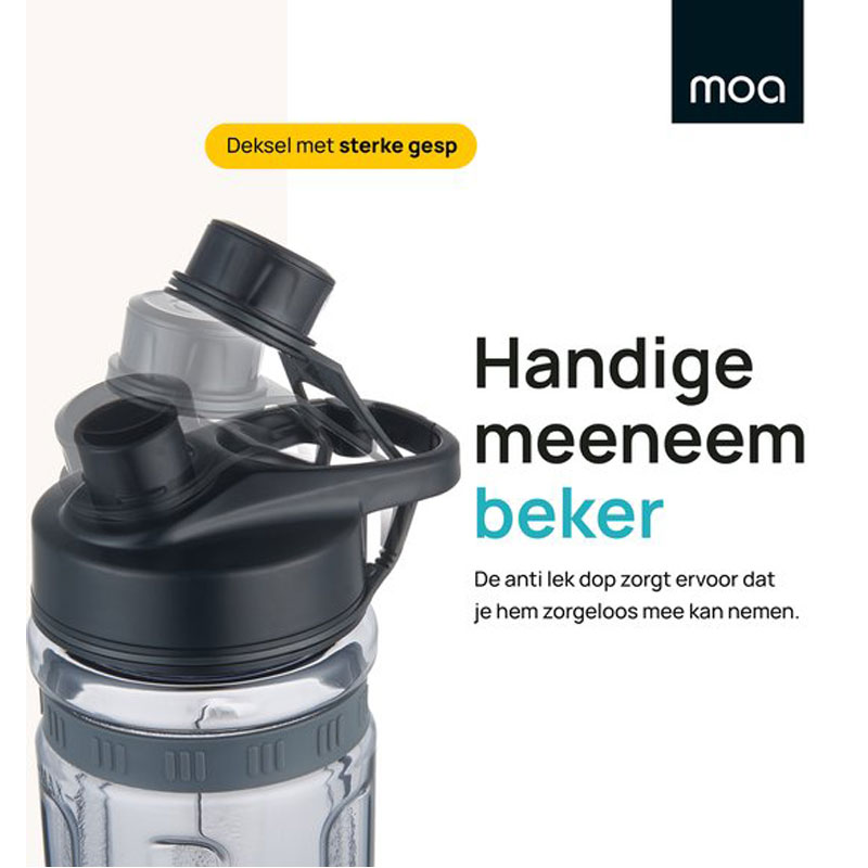 De MOA MB10B Blender To Go is perfect voor een drukke levensstijl. Met een krachtige 800 Watt motor en zes roestvrijstalen mesjes blend je moeiteloos harde en zachte ingrediënten. De duurzame Tritan bekers van 600 ml met anti-lek dop zijn ideaal voor onderweg. Veiligheid en gebruiksgemak staan centraal, met anti-slip voetjes en vaatwasserbestendige onderdelen. Deze blender is de ideale keuze voor gezonde drankjes, zowel thuis als onderweg.