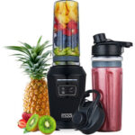 MOA Mini Blender - Blender to Go - Smoothie Maker - 2 To-Go Bekers 600 ml - 800W - Zwart