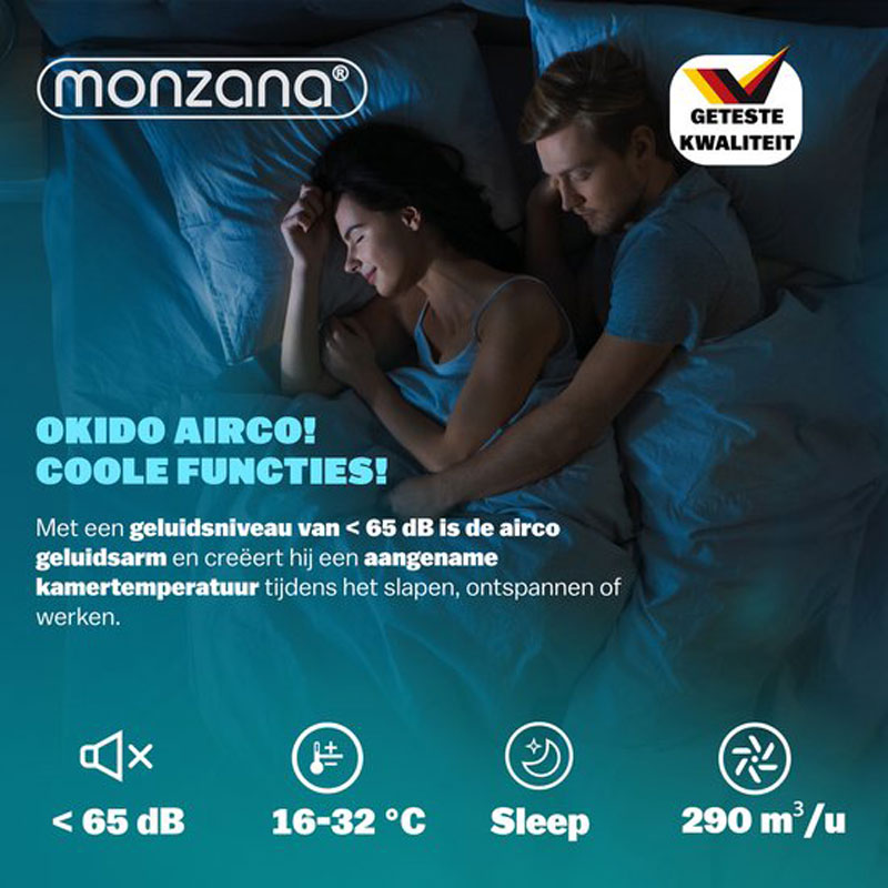 MONZANA Airco 7000BTU - 3in1 Rolluikkit - Mobiel - 16-32C