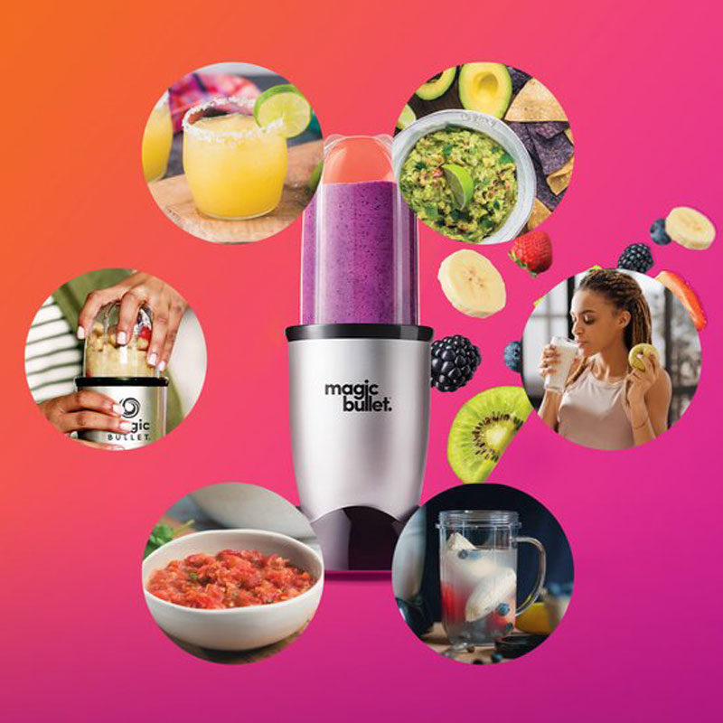Magic Bullet Original - Blender - Incl. To Go Bekers - met Digitaal Receptenboek - Zilver