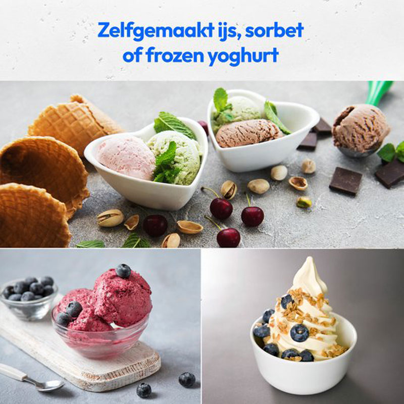 Medion Ice Cream Maker MD 10169, capacity for 1 L of ice cream - no pre-cooling required - removable aluminium ice cream reservoir - suitable for preparing ice cream-frozen yoghurt & sorbet