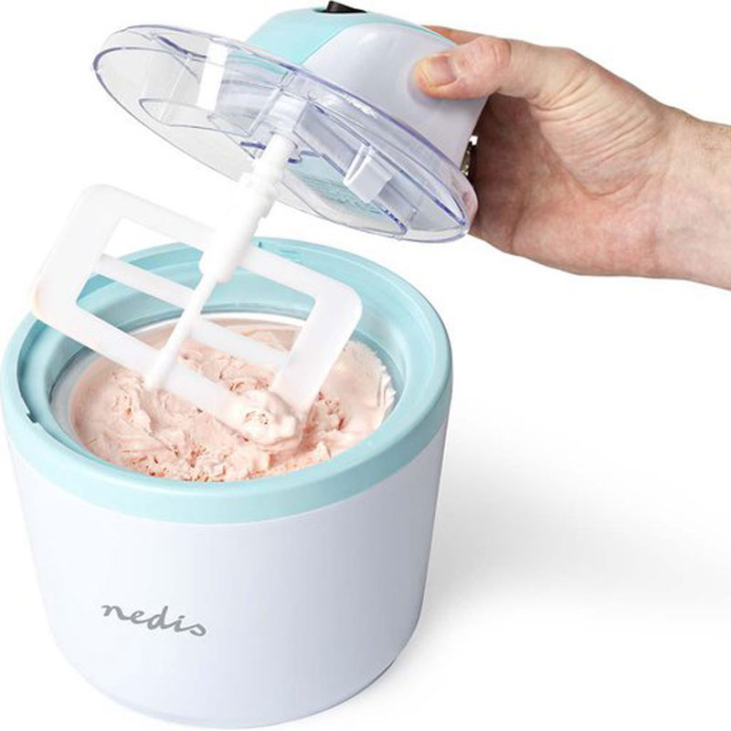 Nedis Ice Cream Maker - 1.2 l - Blue White - Aluminum Plastic