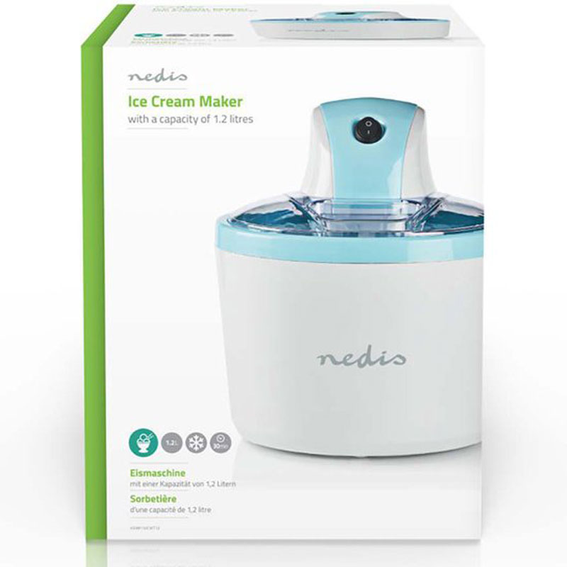 Nedis Ice Cream Maker - 1.2 l - Blue White - Aluminum Plastic