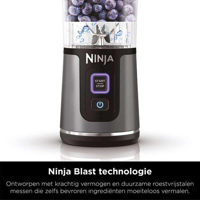 Ninja Blast Blender-To-Go - Draagbare Blender - USB Oplaadbaar - 700 Watt Krachtig Vermogen - Smoothie Maker - Blauw - BC151EUNV