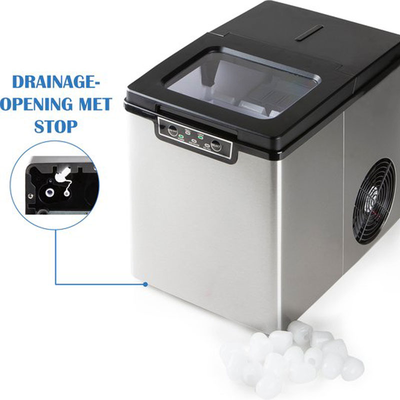 PRIMO PR403IB IJsblokjesmachine - IJsblokmaker met IJsschep - Kleine & Grote IJsblokjes - 1,8L - 12kg/24u - RVS