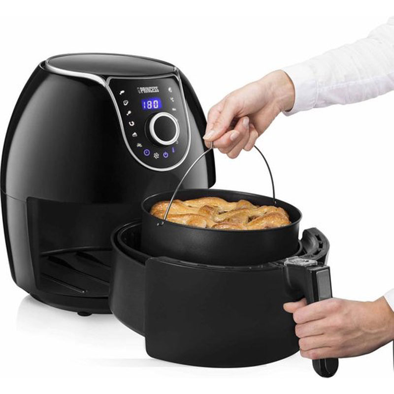 Princess Digitale Family Airfryer XXL 182055 - Heteluchtfriteuse - 5,2 liter - Inclusief gratis bakvorm - 8 voorgeprogrammeerde programma's - Zwart