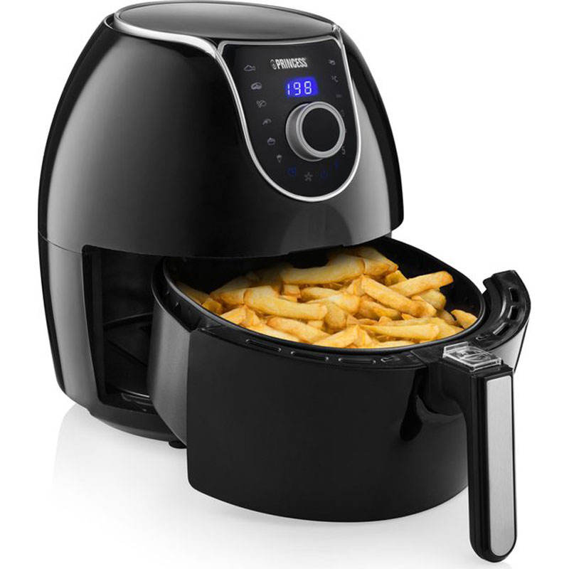 Princess Digitale Family Airfryer XXL 182055 - Heteluchtfriteuse - 5,2 liter - Inclusief gratis bakvorm - 8 voorgeprogrammeerde programma's - Zwart